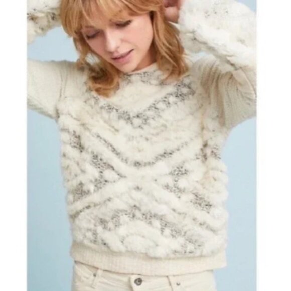 Anthropologie Amadi Calista Faux‎ Fur Sweater Small - Picture 2 of 13